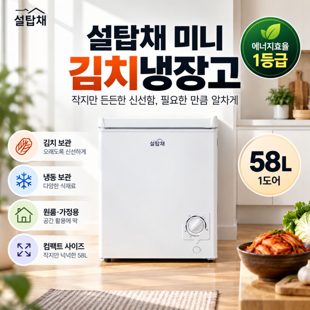 설탑채 58L 미니 김치냉장고 1도어 소형 원룸 가정용 제품 이미지