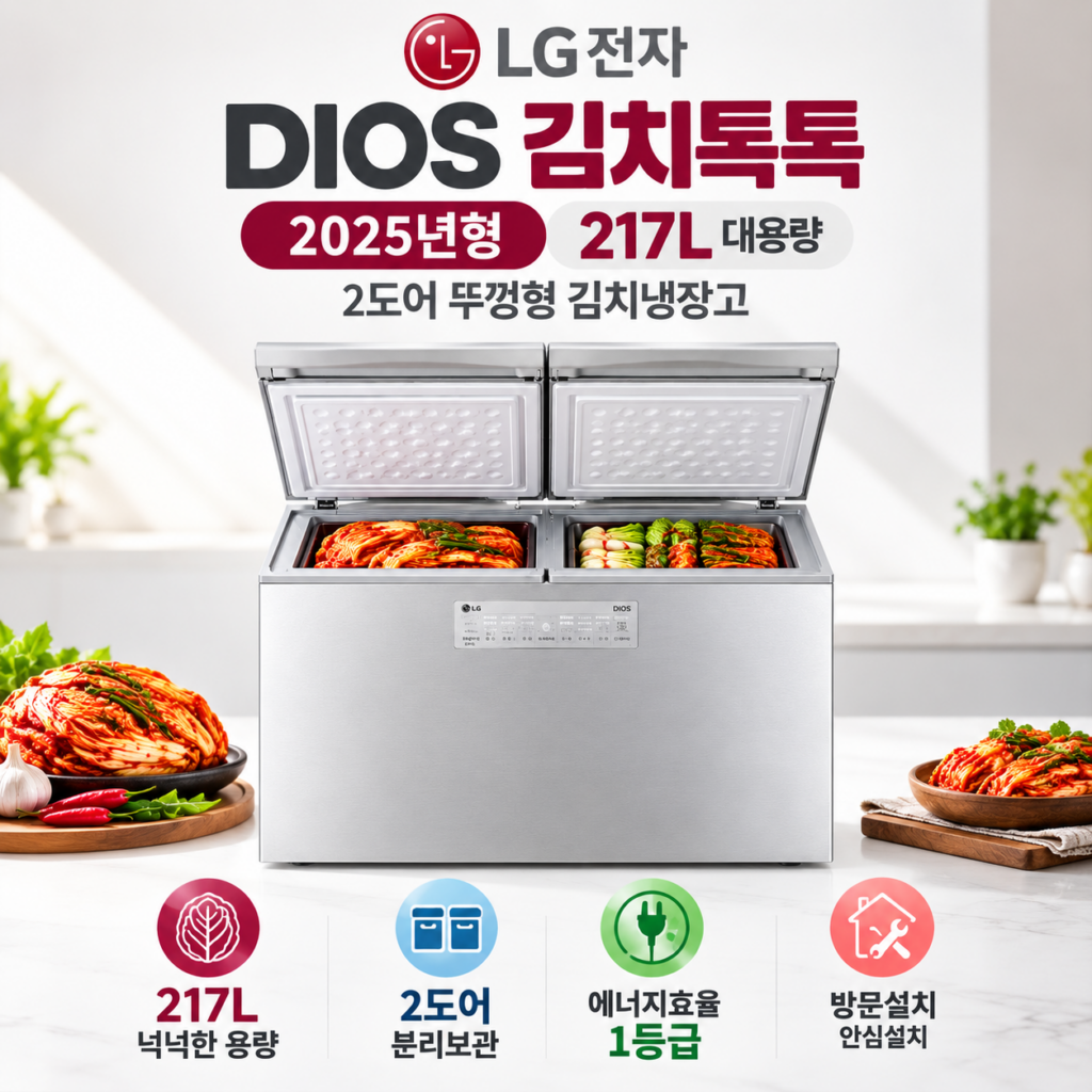 LG전자 디오스 김치톡톡 217L 뚜껑형 2도어 김치냉장고 제품 이미지