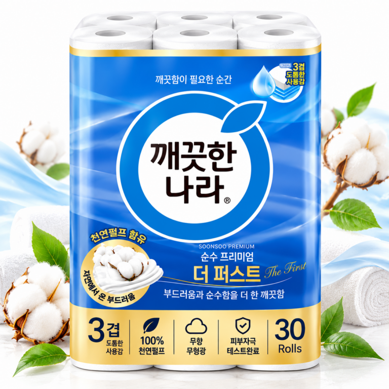 깨끗한나라 순수 프리미엄 더 퍼스트 3겹 천연펄프 화장지 30롤