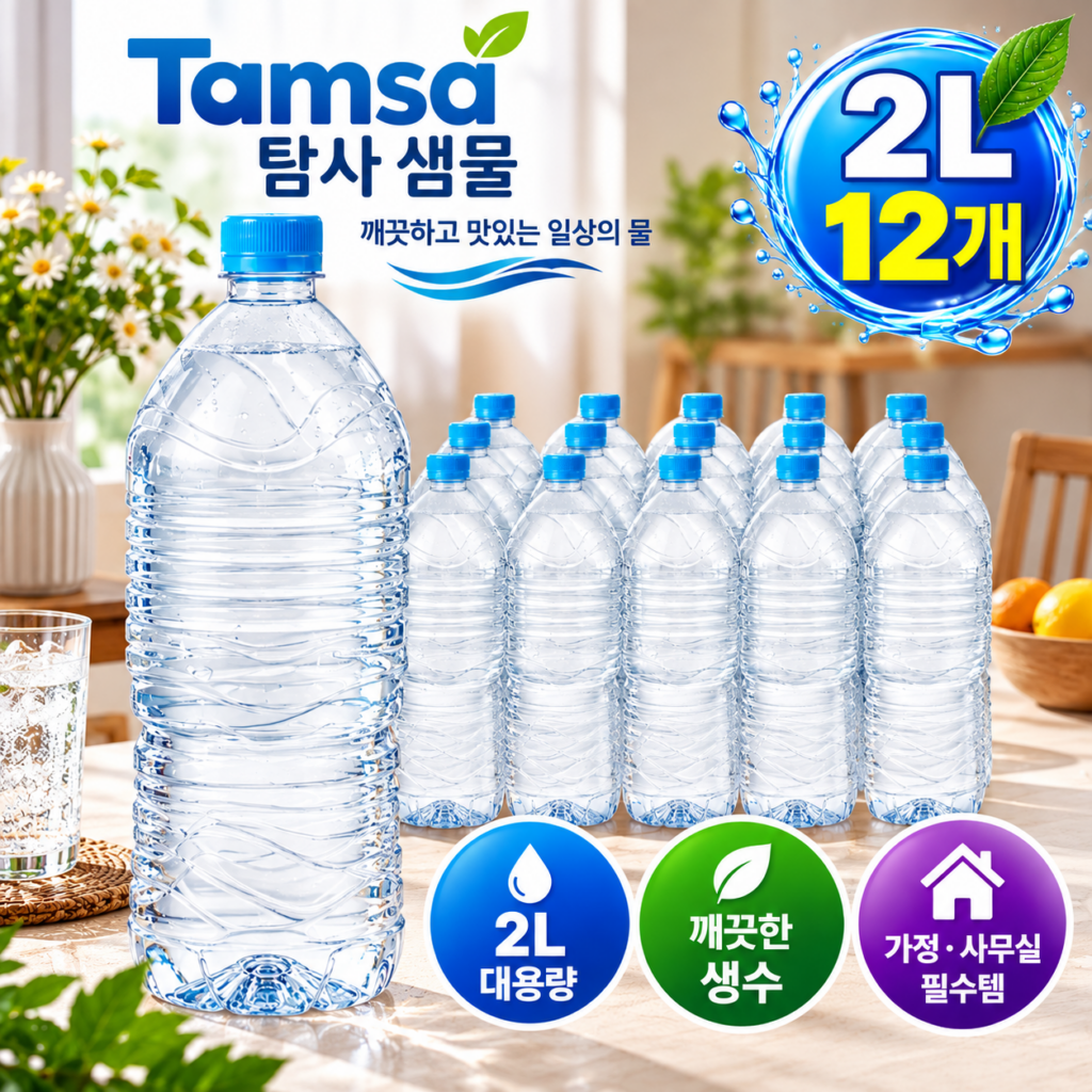 탐사 샘물 2L 12개, 대용량 생수 제품 이미지