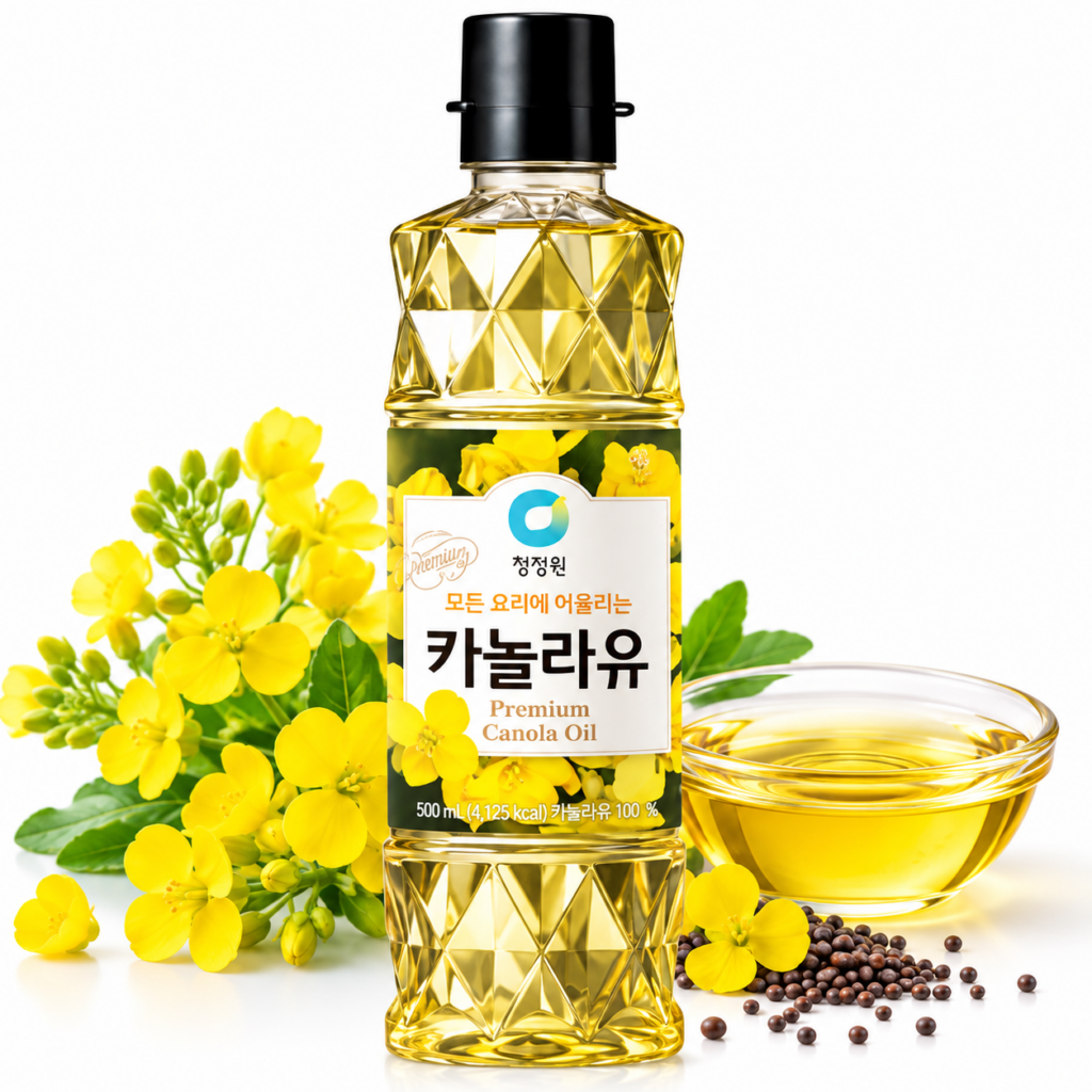 청정원 카놀라유 500ml 가정용 식용유 제품 이미지