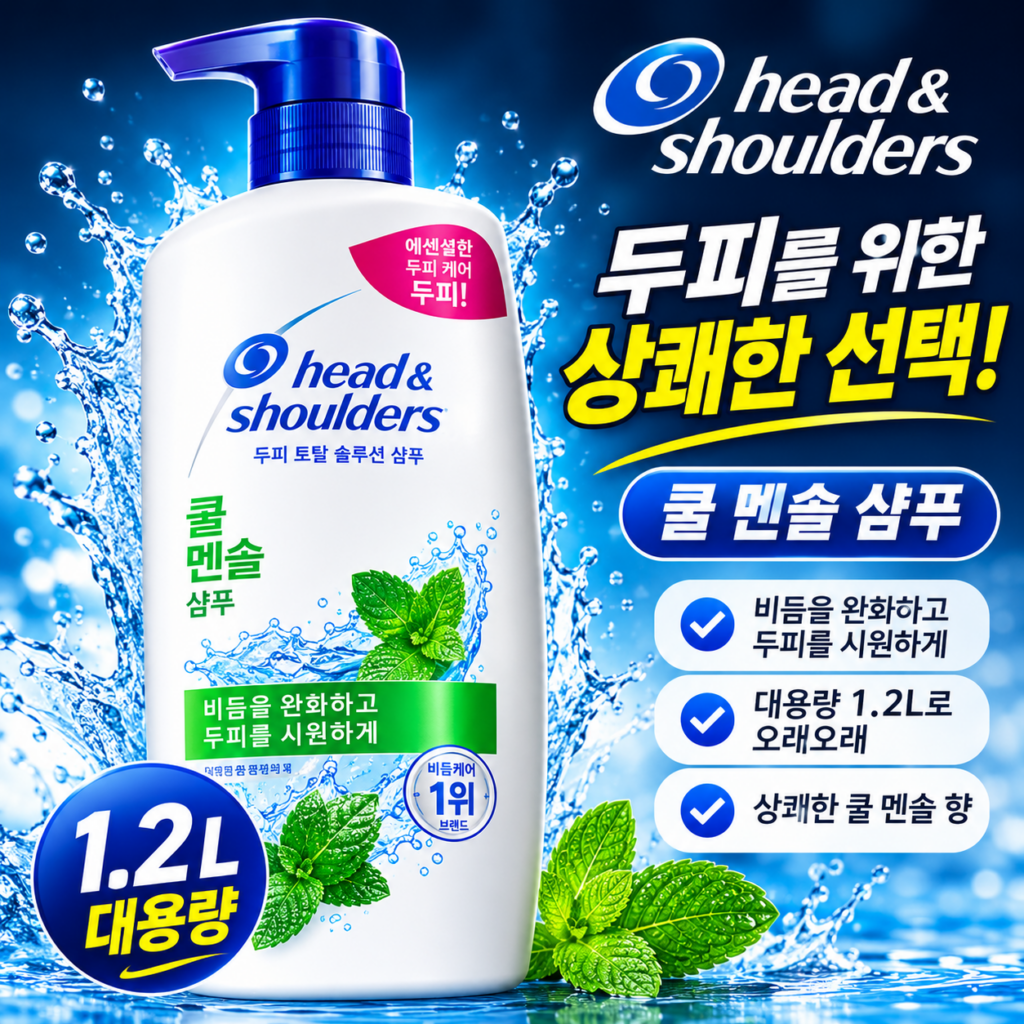 헤드앤숄더 쿨 멘솔 샴푸 1.2L 가격과 특징 제품 이미지