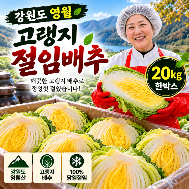 강원도 영월 고랭지 절임배추 20kg 가격과 구매 정보