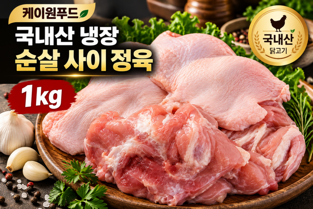 케이원푸드 국내산 냉장 순살 사이 정육 1kg 가격과 특징 제품 이미지