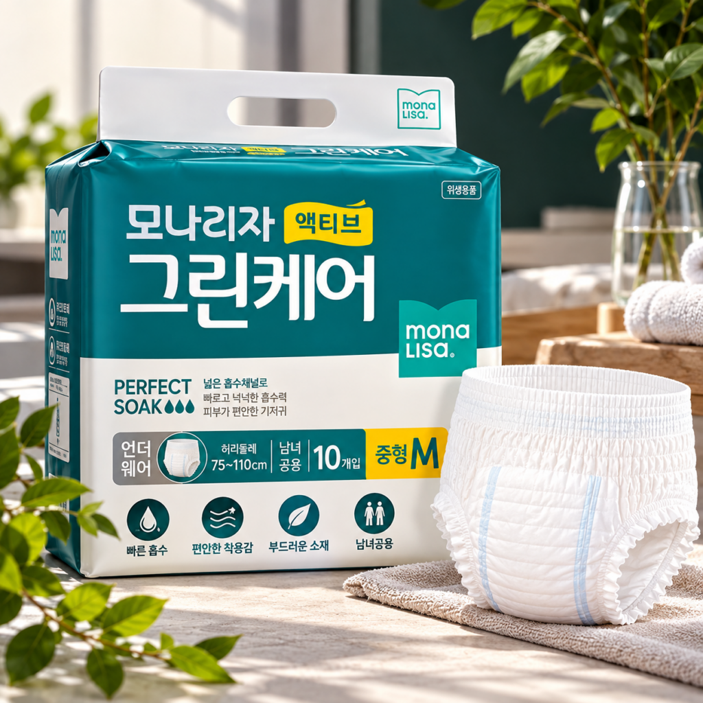 모나리자 그린케어 중형 10매 팬티형 성인기저귀 제품 이미지