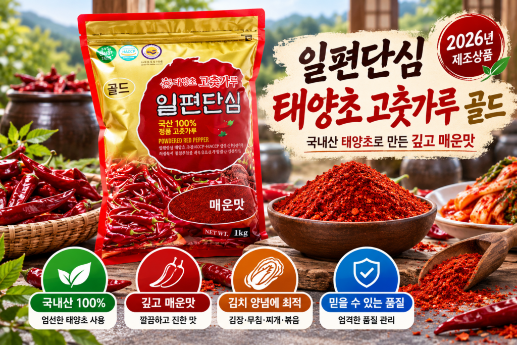 일편단심 태양초 고춧가루 골드 1kg 가격과 활용법 제품 이미지